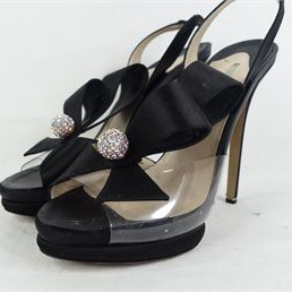 Nicholas Kirkwood Women's Black Embellished Strappy Sandal Pumps Size: 40